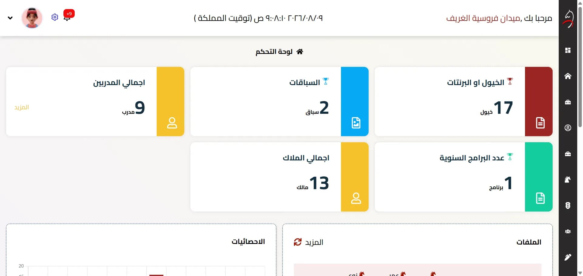 لوحة تحكم الميادين dashboard 2